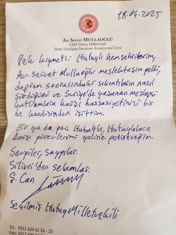 Can Atalay: Er yada geç Hatay’a karşı görevlerimi yerine getireceğim